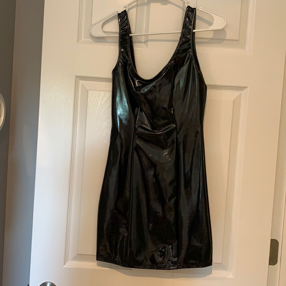 Black latex dress